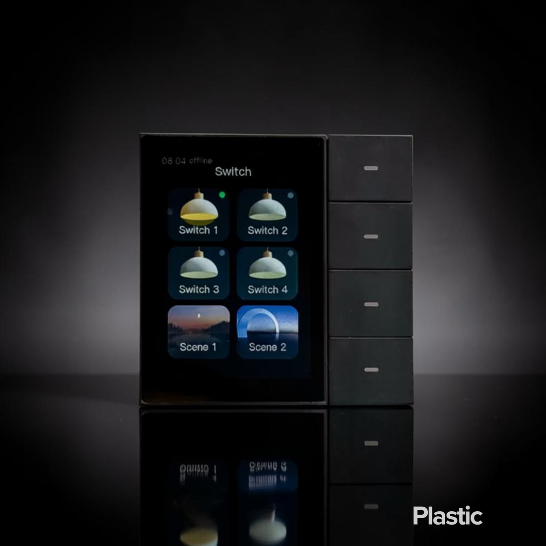 ISH016 Plastikinis jungiklis su ekranu ir 4 mygtukais