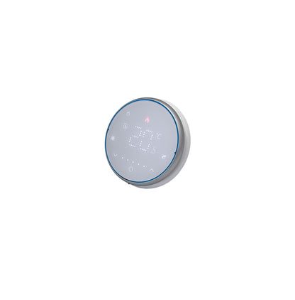 apvalus pilkas termostatas