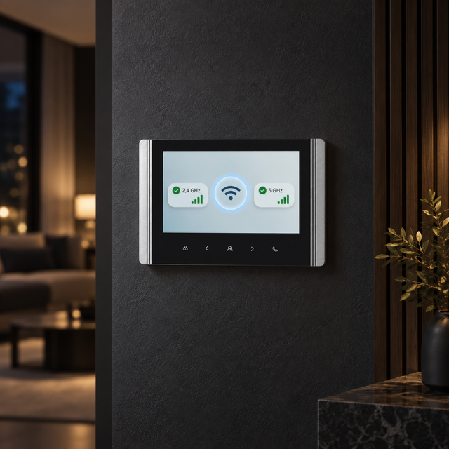 Wi-Fi dwuzakresowe: 2,4 i 5 GHz, dzięki czemu monitor łączy się ze stabilniejszą siecią domową.